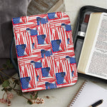 Abstract American Flag Print Leather Bible Cover