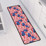 Abstract American Flag Print Long Kitchen Mat