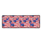 Abstract American Flag Print Long Kitchen Mat