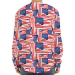 Abstract American Flag Print Long Sleeve Baseball Jersey
