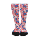 Abstract American Flag Print Long Socks