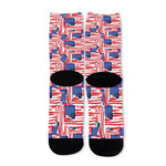 Abstract American Flag Print Long Socks