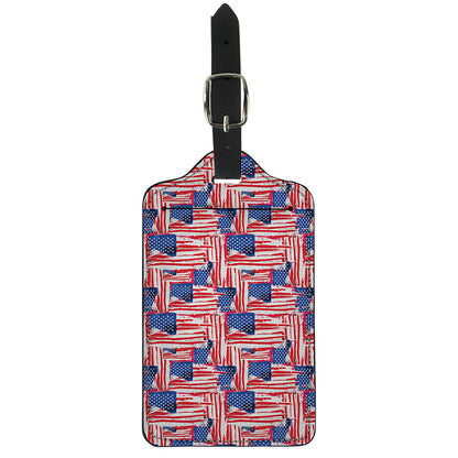 Abstract American Flag Print Luggage Tag