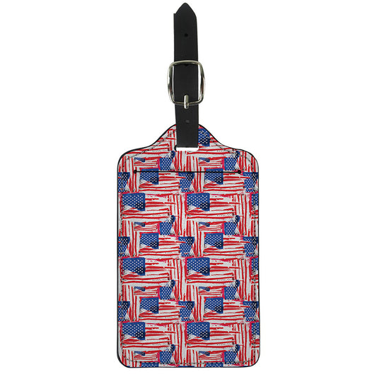 Abstract American Flag Print Luggage Tag