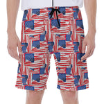 Abstract American Flag Print Men's Beach Shorts
