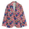 Abstract American Flag Print Men's Blazer