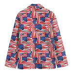 Abstract American Flag Print Men's Blazer
