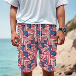 Abstract American Flag Print Men's Cargo Shorts