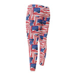 Abstract American Flag Print Men's Compression Pants