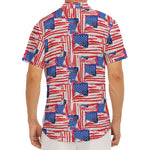 Abstract American Flag Print Men's Deep V-Neck Shirt