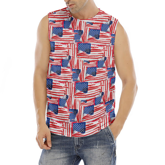 Abstract American Flag Print Men's Fitness Tank Top
