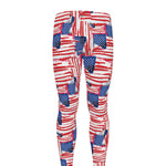 Abstract American Flag Print Men's leggings
