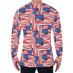 Abstract American Flag Print Men's Long Sleeve T-Shirt