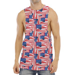 Abstract American Flag Print Men's Muscle Tank Top
