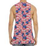 Abstract American Flag Print Men's Muscle Tank Top
