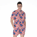 Abstract American Flag Print Men's Romper