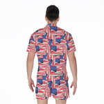 Abstract American Flag Print Men's Rompers