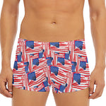 Abstract American Flag Print Men's Short Boxer Briefs