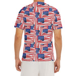 Abstract American Flag Print Men's Short Sleeve Rash Guard