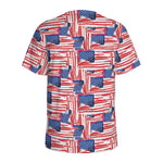 Abstract American Flag Print Men's Sports T-Shirt