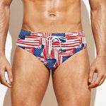 Abstract American Flag Print Men's Swim Briefs