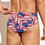 Abstract American Flag Print Men's Swim Briefs