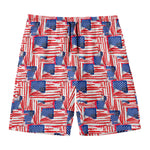 Abstract American Flag Print Men's Swim Trunks
