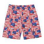 Abstract American Flag Print Men's Swim Trunks