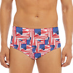 Abstract American Flag Print Men's Triangle Swim Briefs