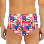 Abstract American Flag Print Men's Triangle Swim Briefs