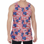 Abstract American Flag Print Men's Velvet Tank Top