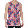 Abstract American Flag Print Men's Velvet Tank Top