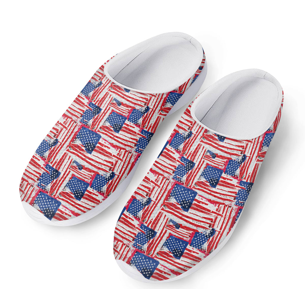 Abstract American Flag Print Mesh Casual Shoes