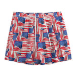 Abstract American Flag Print Mesh Shorts