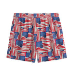 Abstract American Flag Print Mesh Shorts