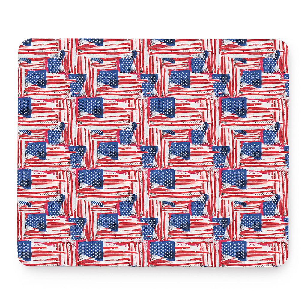 Abstract American Flag Print Mouse Pad