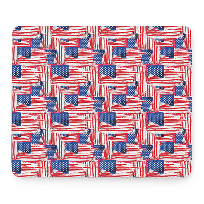 Abstract American Flag Print Mouse Pad