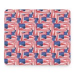 Abstract American Flag Print Mouse Pad