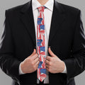 Abstract American Flag Print Necktie
