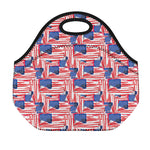Abstract American Flag Print Neoprene Lunch Bag