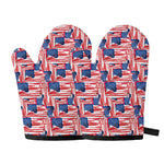 Abstract American Flag Print Oven Mitts