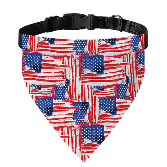 Abstract American Flag Print Over The Collar Dog Bandana