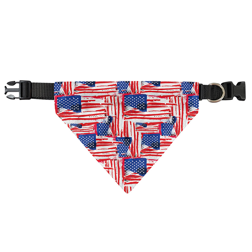 Abstract American Flag Print Over The Collar Dog Bandana