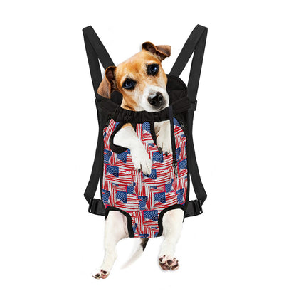 Abstract American Flag Print Pet Carrier Backpack