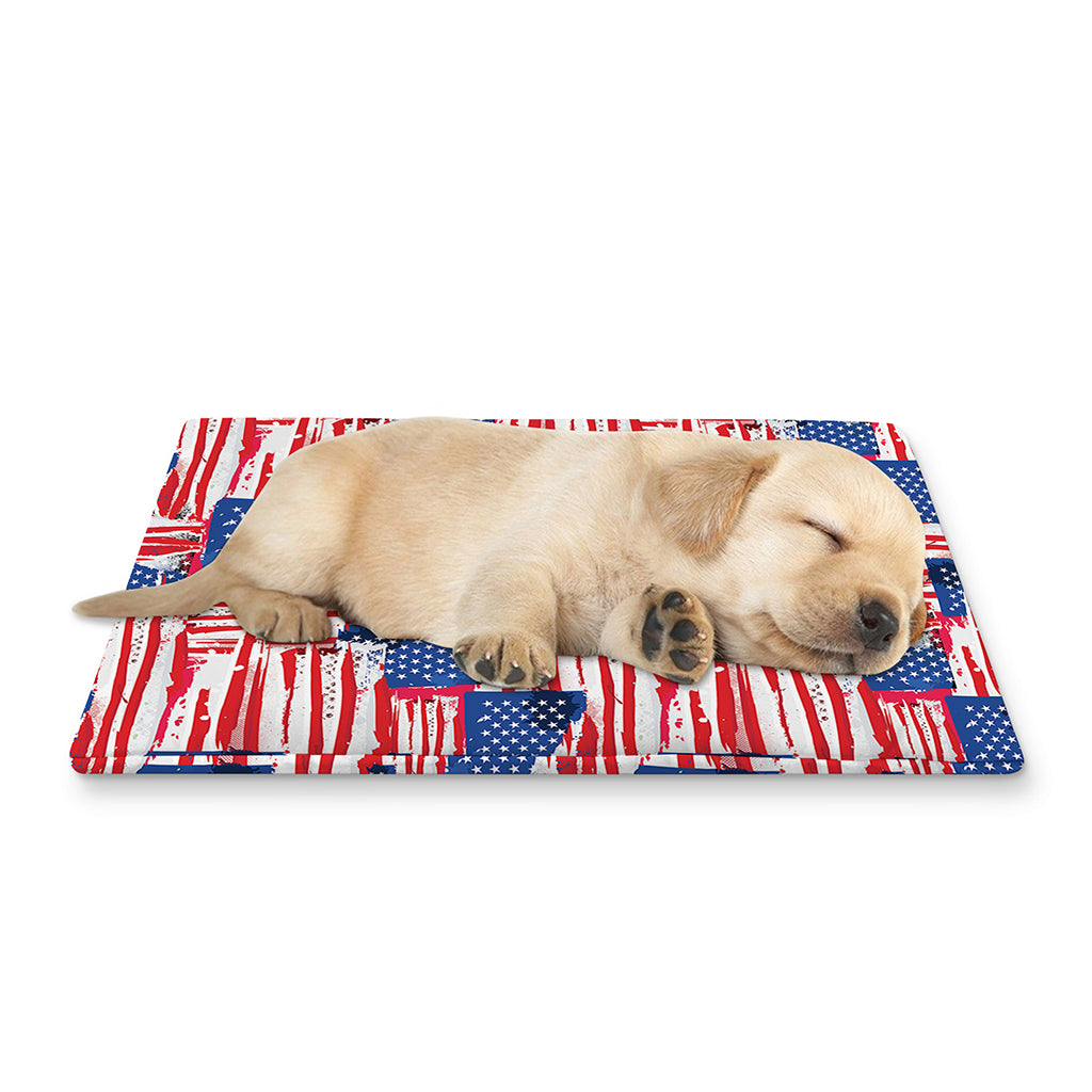 Abstract American Flag Print Pet Cooling Mat Cover