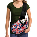 Abstract American Flag Print Pet Sling Carrier