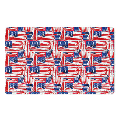 Abstract American Flag Print Polyester Doormat