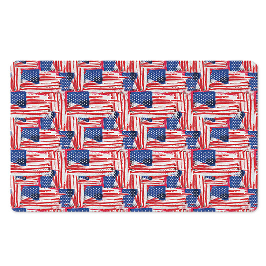 Abstract American Flag Print Polyester Doormat