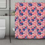 Abstract American Flag Print Polyester Shower Curtain