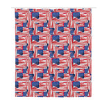 Abstract American Flag Print Polyester Shower Curtain